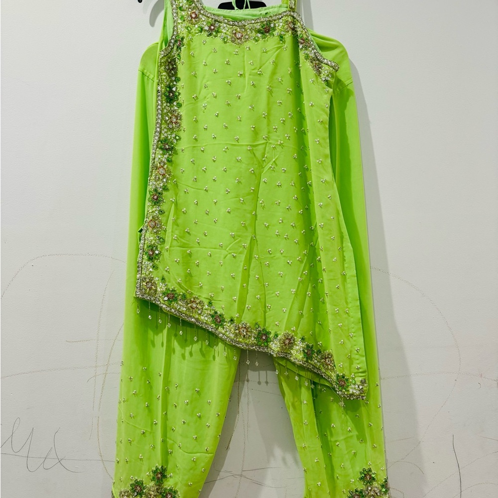 Green Embellished Traditional Outfit